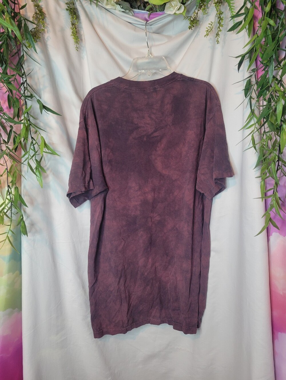 DnD Style Dragon Graphic Tee - Maroon/Burnt Orange Tie Dye - Picture 5 of 10